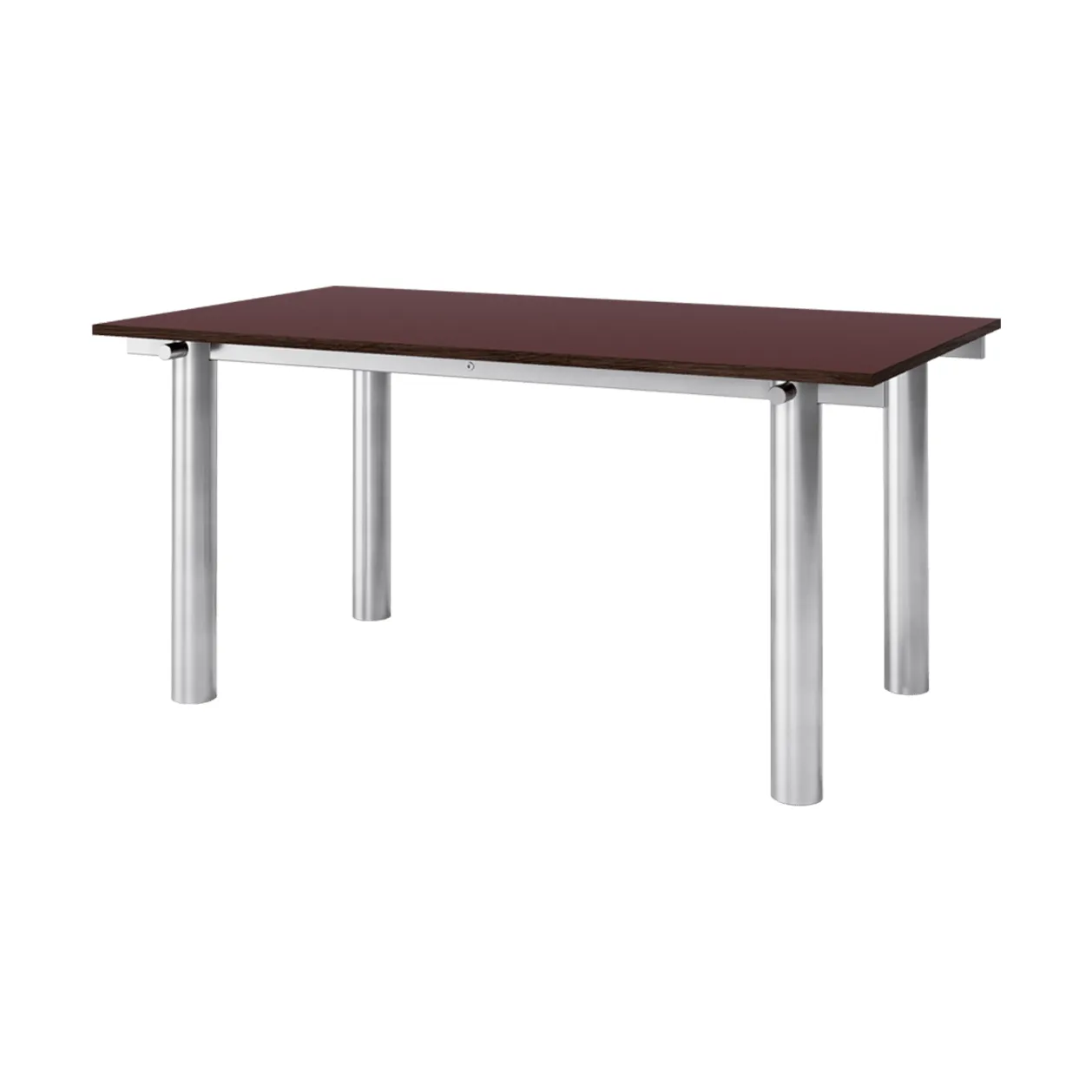 Atura spisebord, Brushed stainless steel-burgundy, 90x160 cm Ferm Living