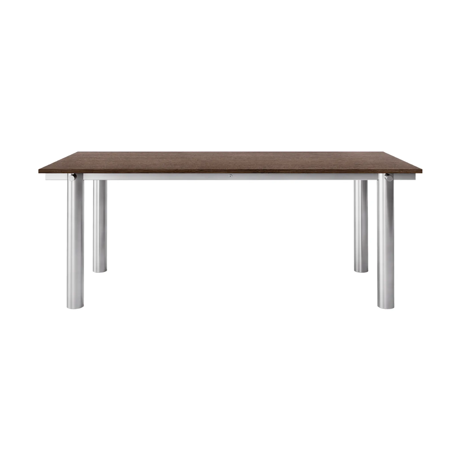 Atura spisebord, Brushed stainless steel-dark stained oak, 90x200 cm Ferm Living