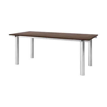 Atura spisebord - Brushed stainless steel-dark stained oak, 90x200 cm - Ferm Living