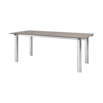 Atura spisebord - Brushed Stainless Steel/Dark Tinted Glass, 90x200 cm - Ferm Living