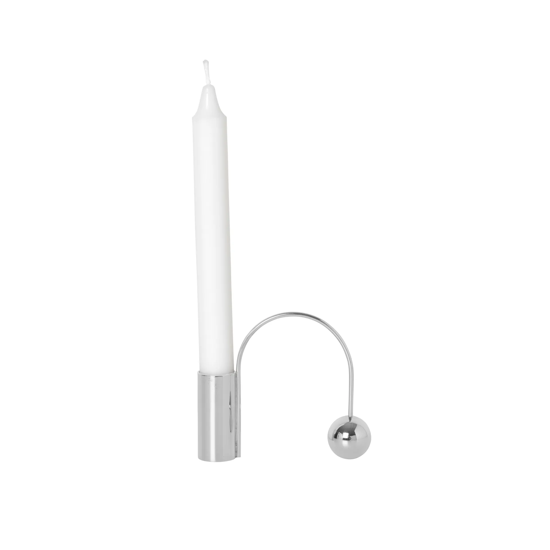 Balance krom lysestake, kubbelys Ferm Living
