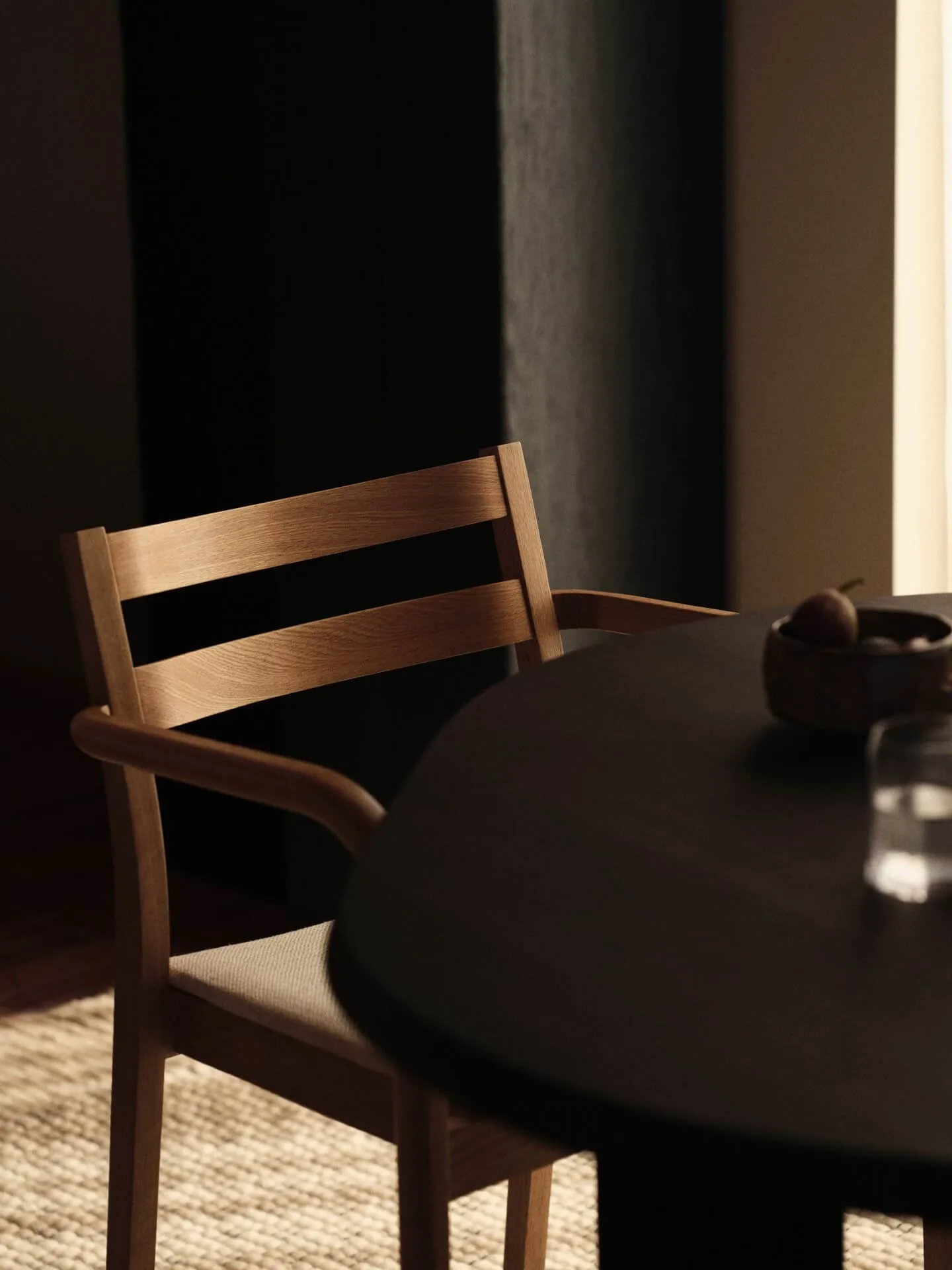Boda karmstol, Polstret sete, natural oak-off-white Ferm Living
