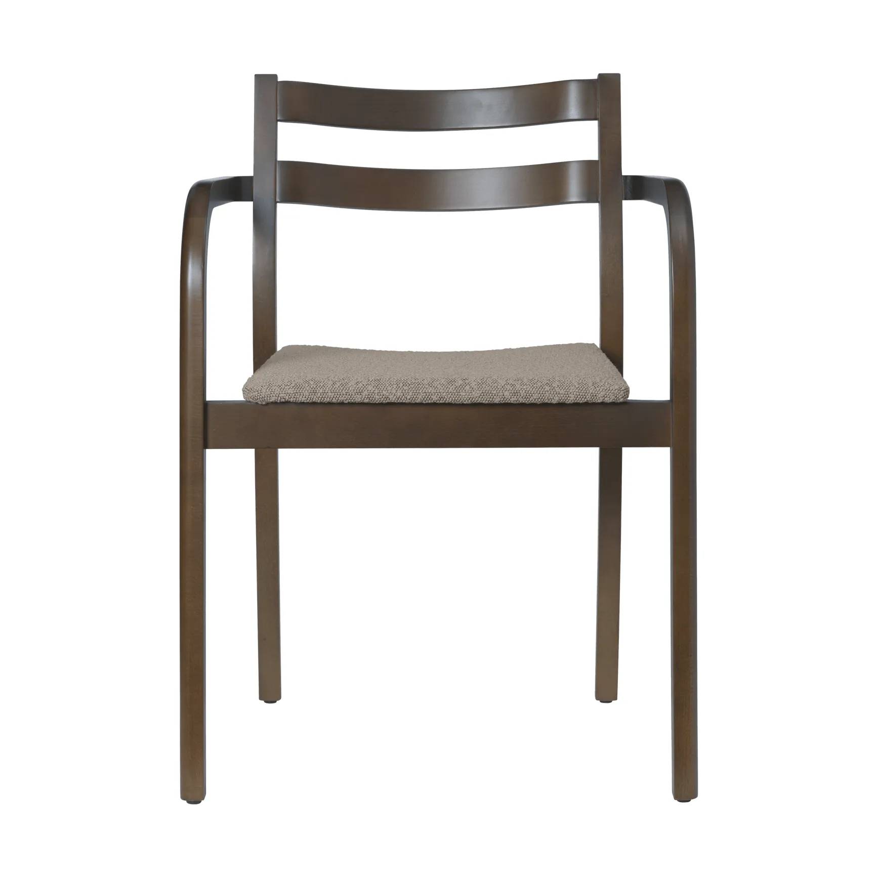 Boda karmstol, Polstret sete rugged bouclé, dark stained-natural Ferm Living