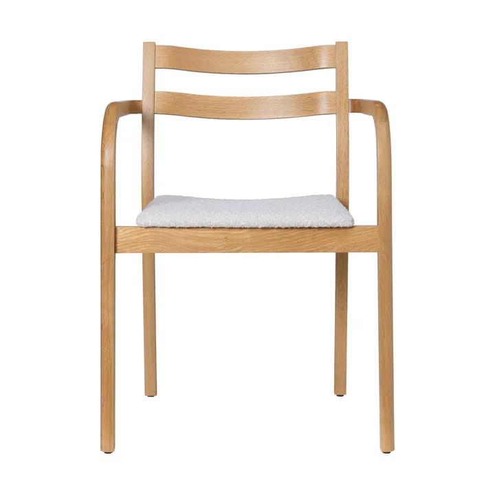 Boda karmstol - Polstret sete rugged bouclé, natural-off-white - Ferm Living