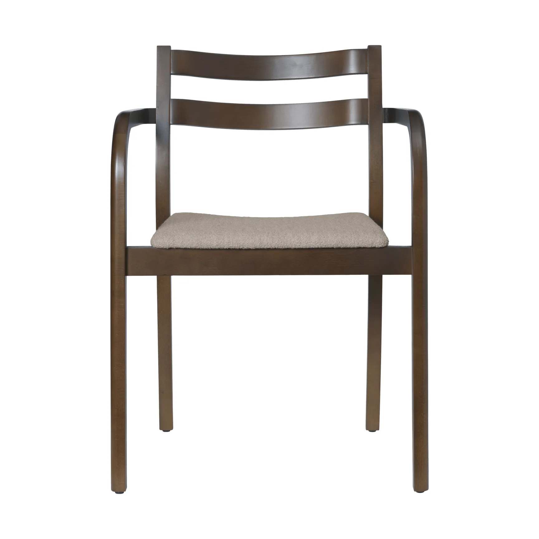 Boda karmstol, Polstret sete soft bouclé, dark stained beech-natural Ferm Living