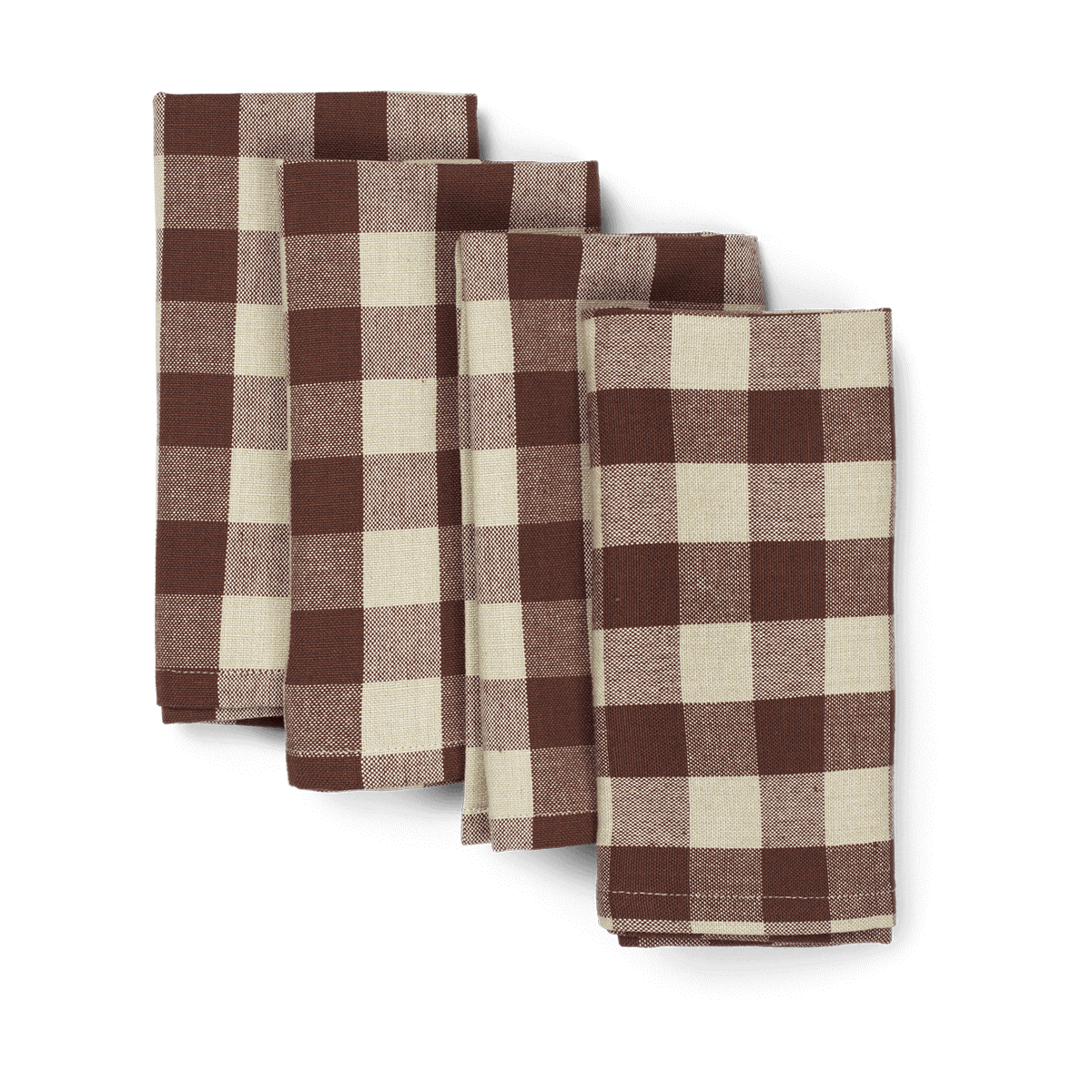 Ferm Living Bothy Check bomullserviett 40x40 cm 4-stk. Cinnamon-grey green
