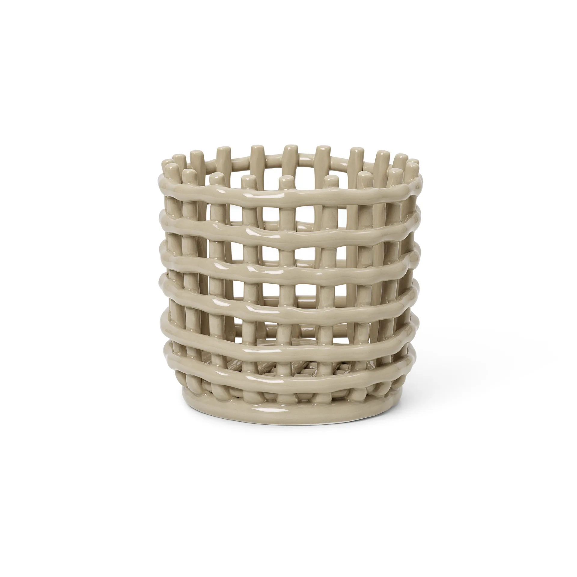 Ceramic flettet kurv Ø16 cm, Cashmere Ferm Living