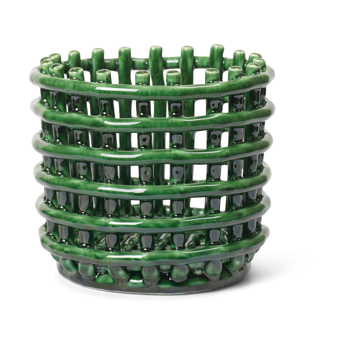 Ferm Living, Ceramic Basket - Small - Emerald Green