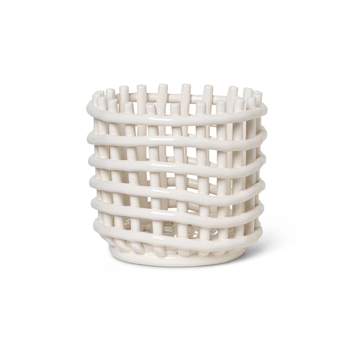 Ferm Living, Ceramic Basket - Small - Off-white