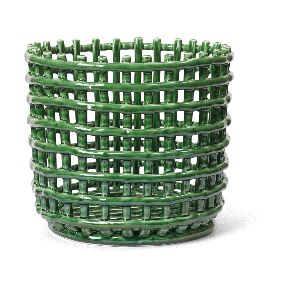 Ferm Living, Ceramic Basket - Large - Emerald Green