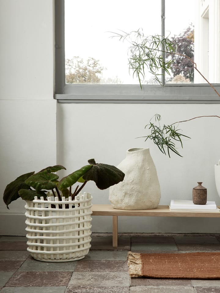 Ceramic flettet kurv Ø 35 cm, Off-white Ferm Living