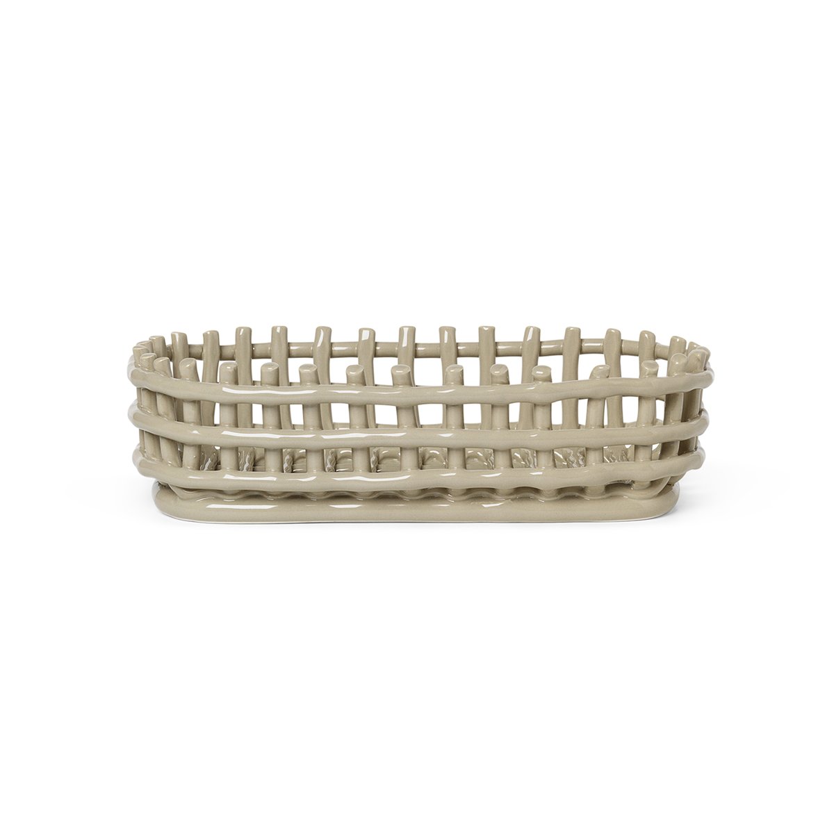 Ferm Living, Ceramic Basket - Oval - Cashmere