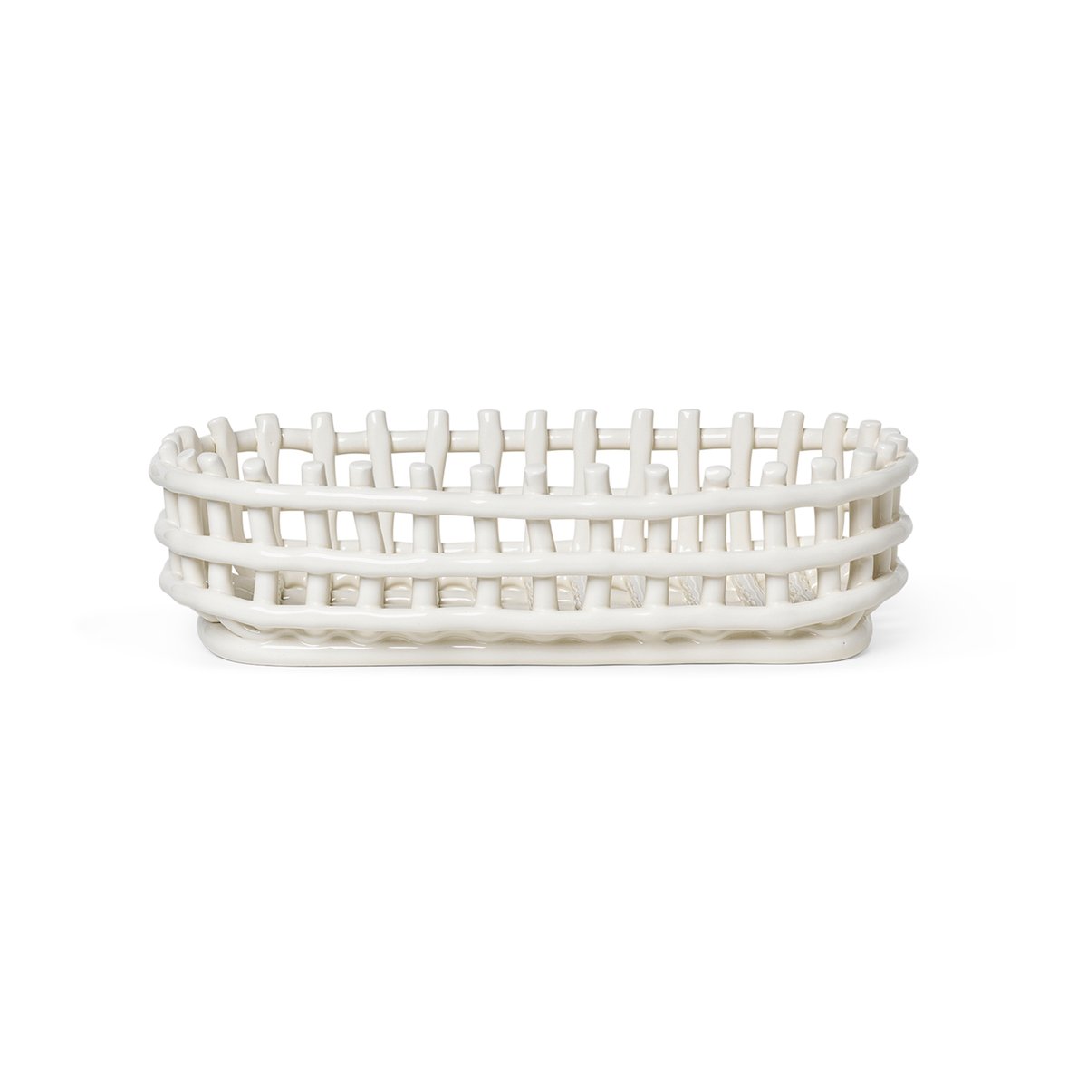 ferm LIVING - Ceramic oppbevaring Oval Off-White
