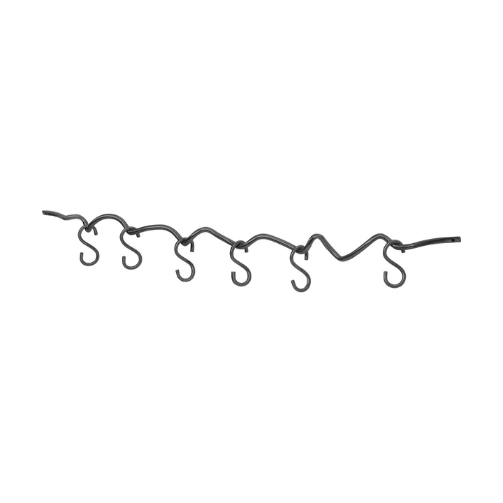 Curvature veggskinne inkl. 6 kroker - Black brass - Ferm Living