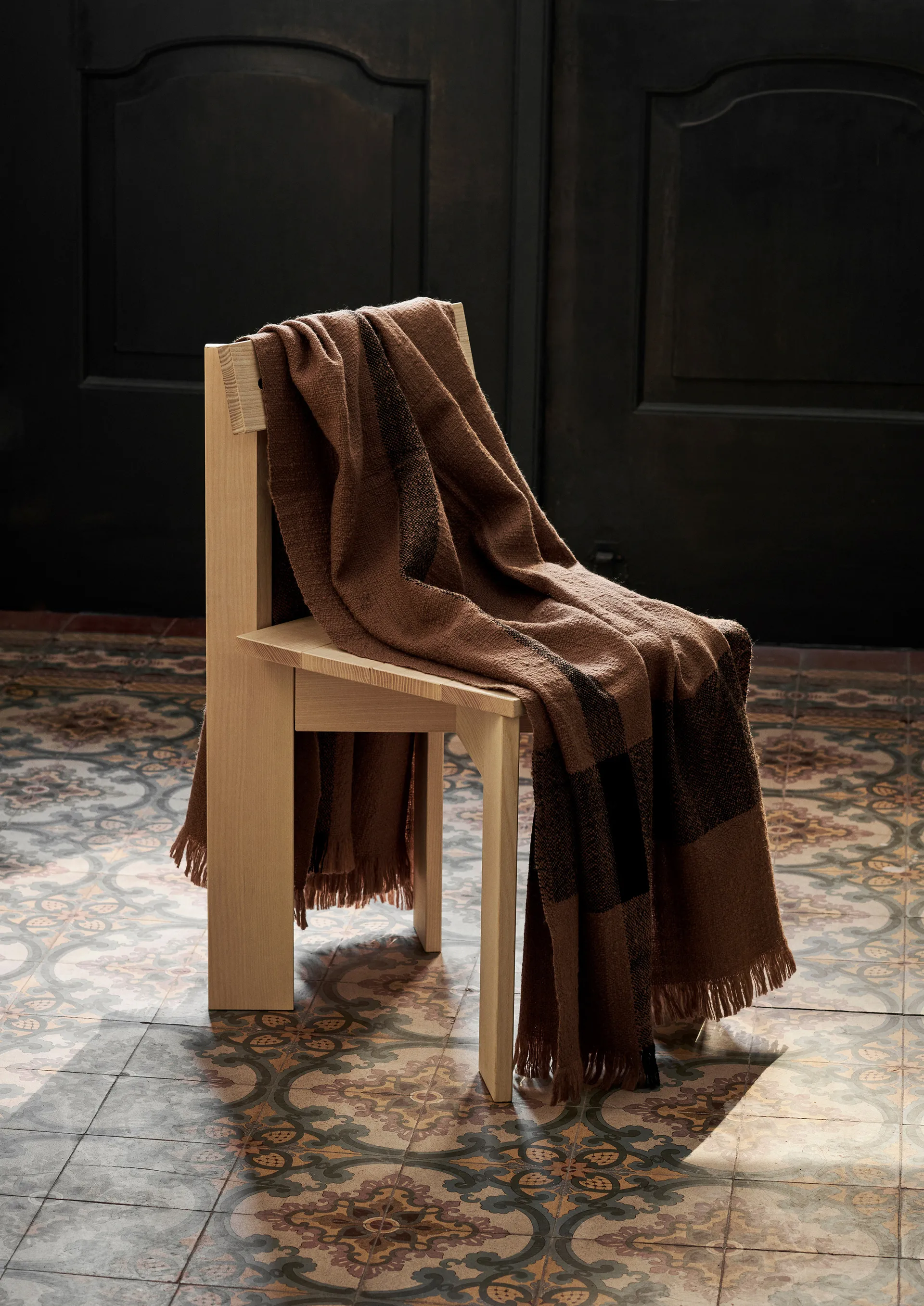 Dry ullpledd 120 x 180 cm, Sugar Kelp / Black Ferm Living