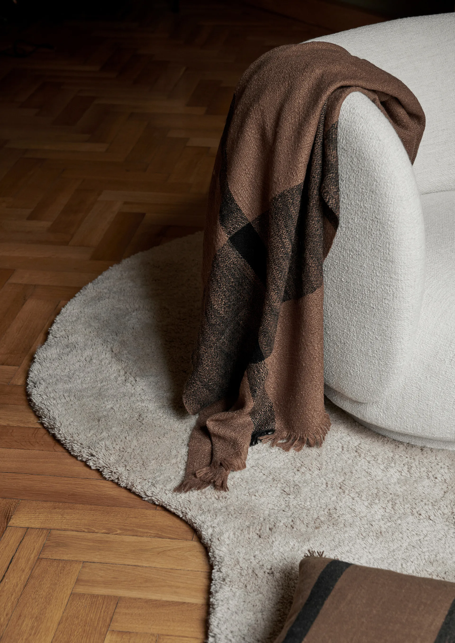Dry ullpledd 120 x 180 cm, Sugar Kelp / Black Ferm Living