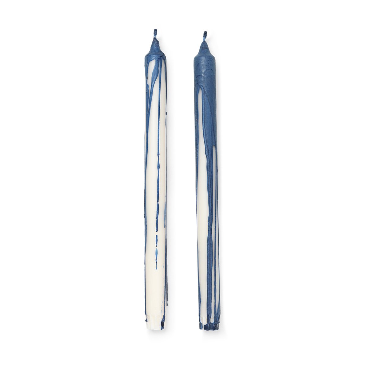 Ferm Living Dryp stearinlys 2-pakning Deep Blue