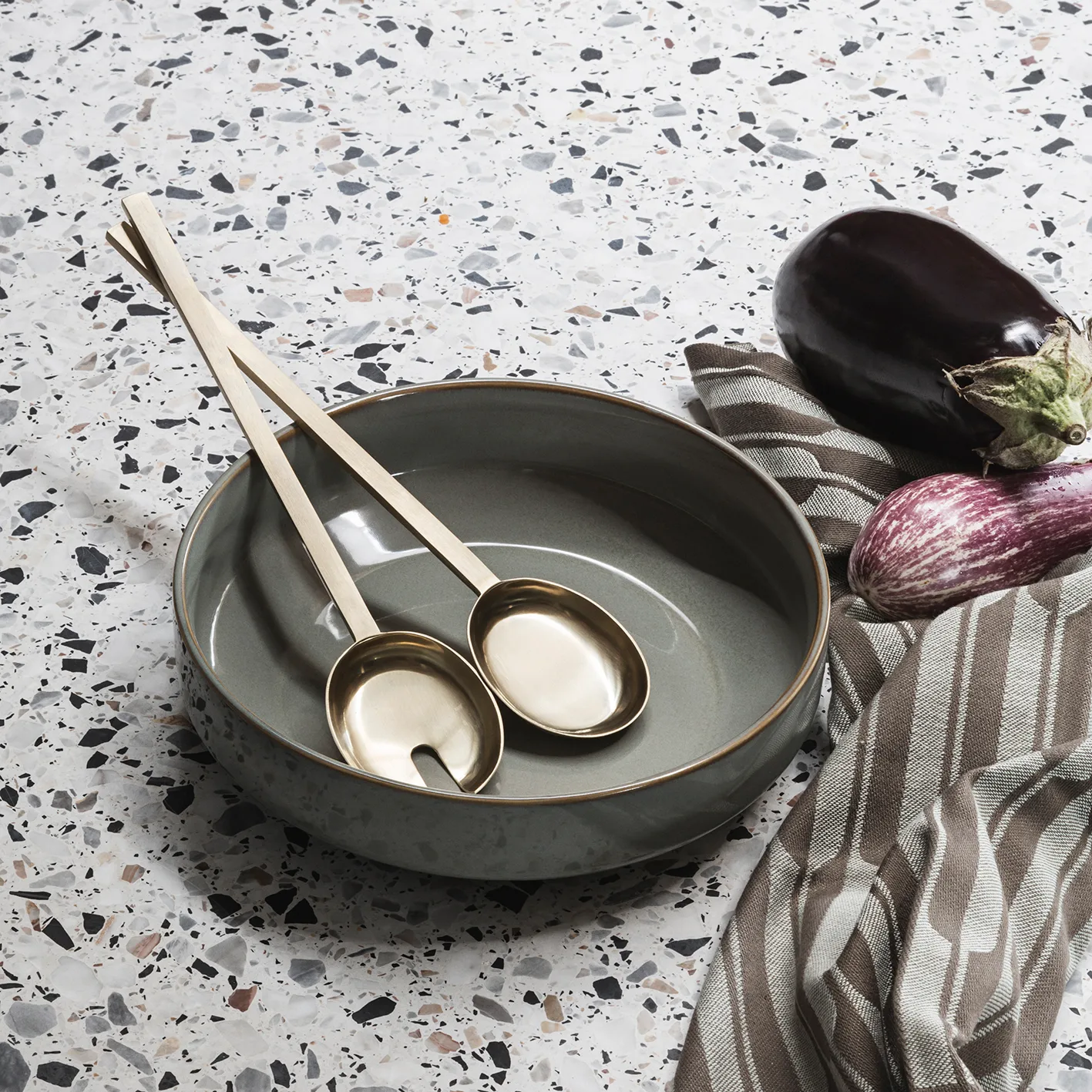 Fein salatbestikk 2 deler, Messing Ferm Living