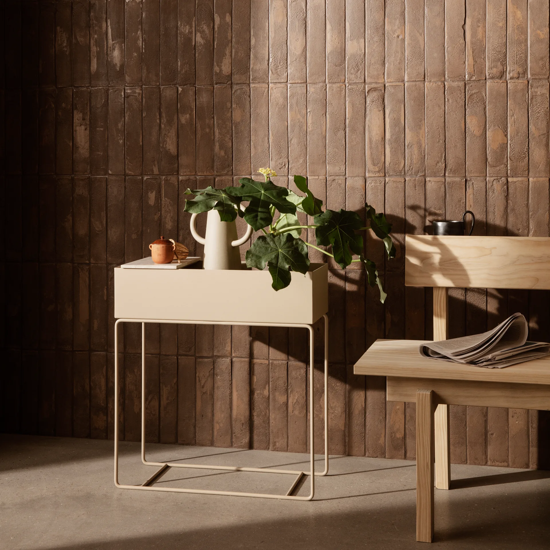 Ferm Living plant boks marmorbrett, Beige Ferm Living