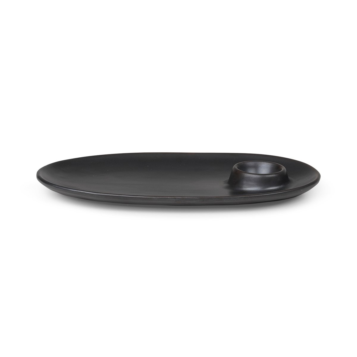 Ferm Living Flow frokosttallerken 14x23,5 cm Black