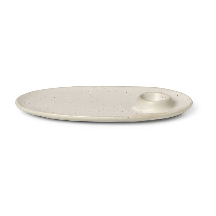 Flow frokosttallerken 14x23,5 cm, Off-white speckle ferm LIVING