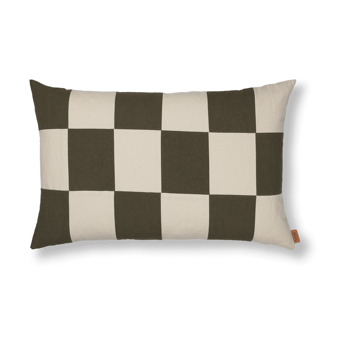 Ferm Living Fold patchwork putetrekk 40x60 cm Dark Olive -undyed