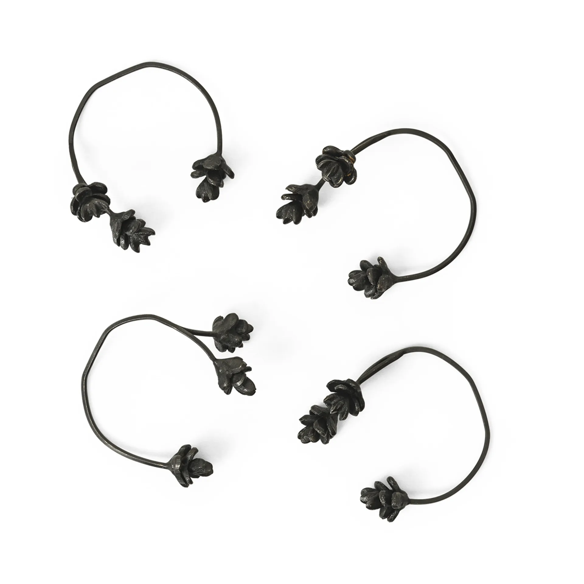 Forest serviettring 4-pakning, Black brass Ferm Living