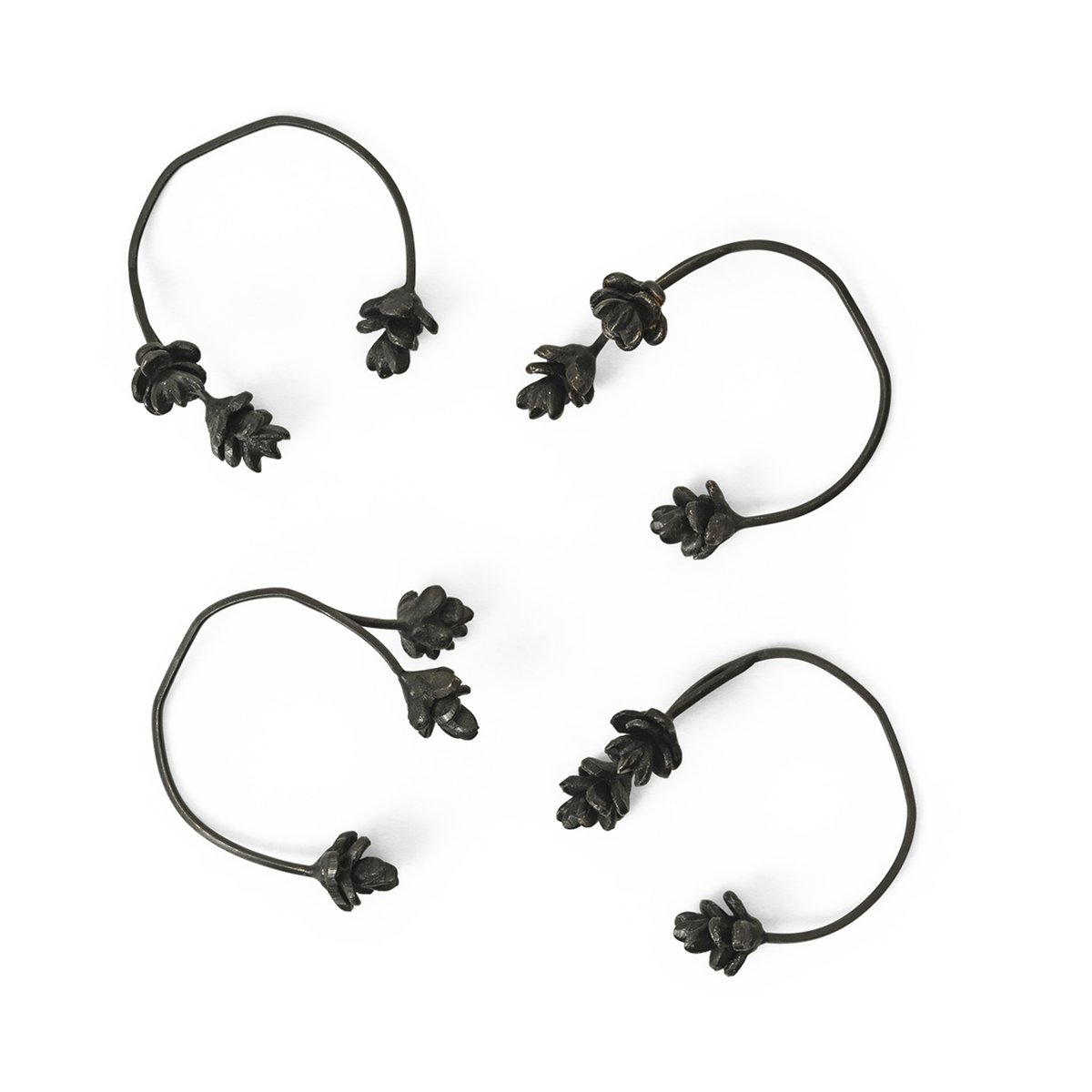 Ferm Living Forest serviettring 4-pakning Black brass