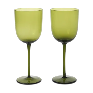 Host hvitvinsglass 30 cl 2-pakning - Moss Green - Ferm Living