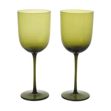 Host rødvinsglass 36 cl 2-pakning - Moss Green - Ferm Living