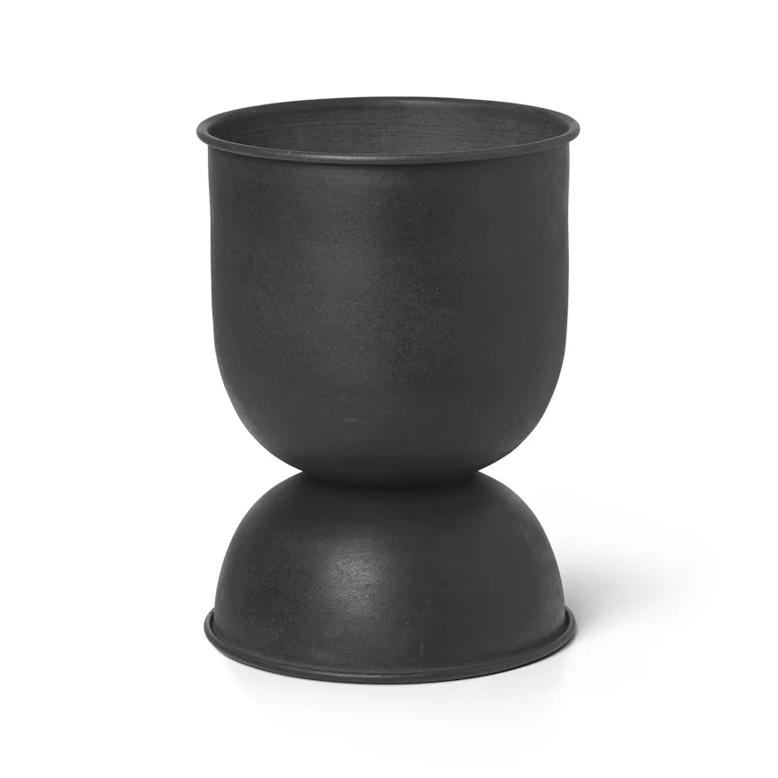 Ferm Living Hourglass krukke extra small Ø21 cm Svart-mørkegrå