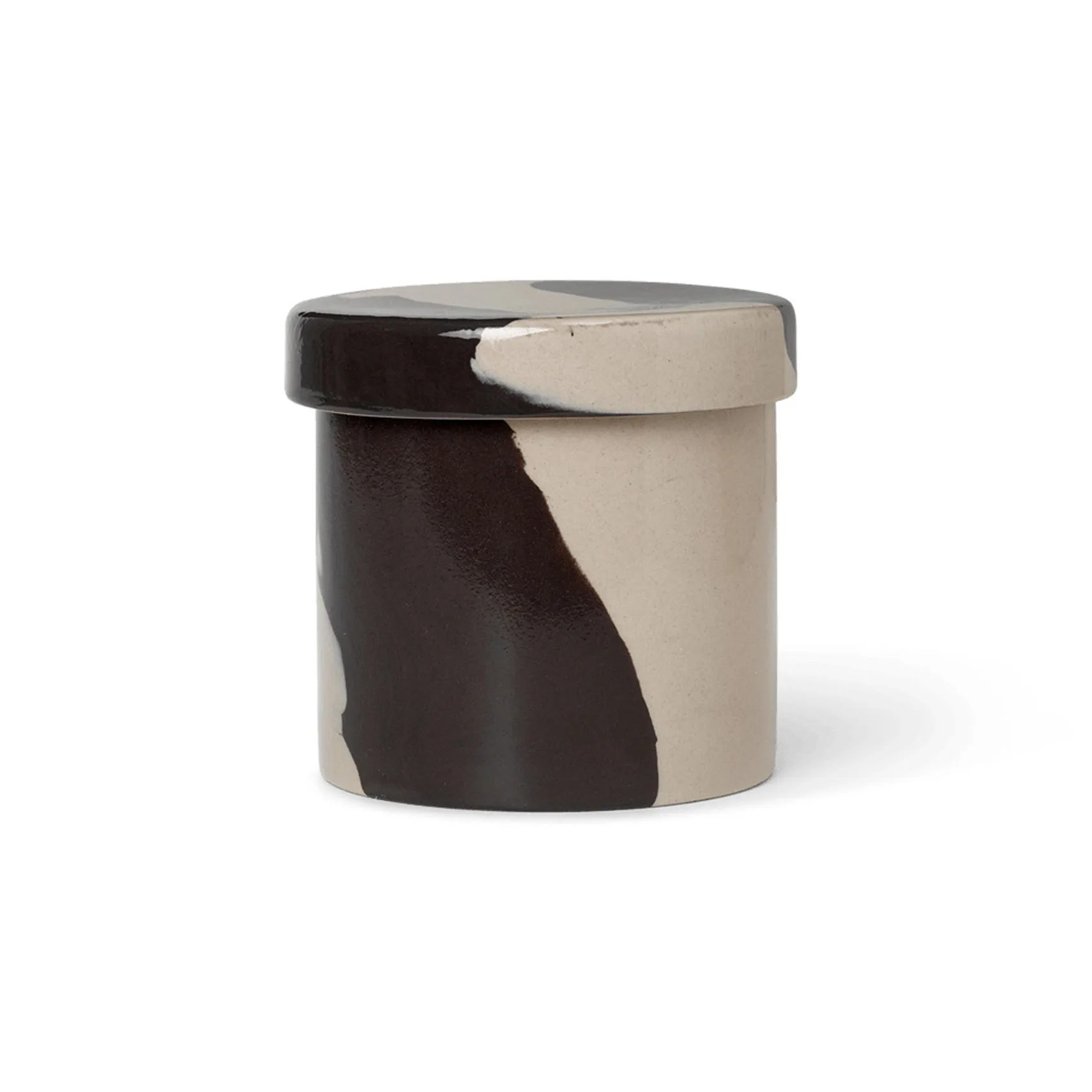 Inlay oppbevaringsboks Ø9,8 cm, Sand-brown Ferm Living