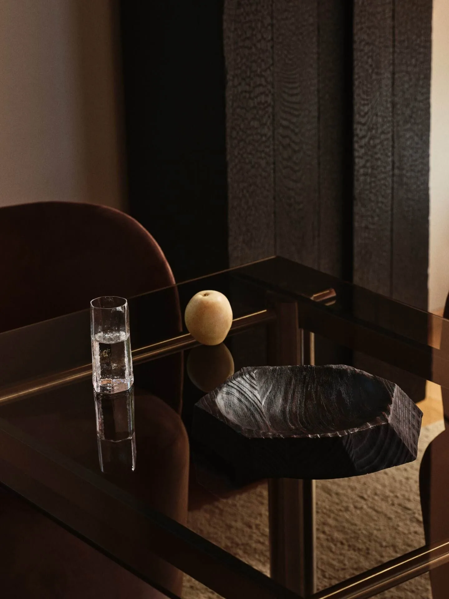 Koh centrepiece dekorasjonsfat, Dark brown, 35 cm Ferm Living