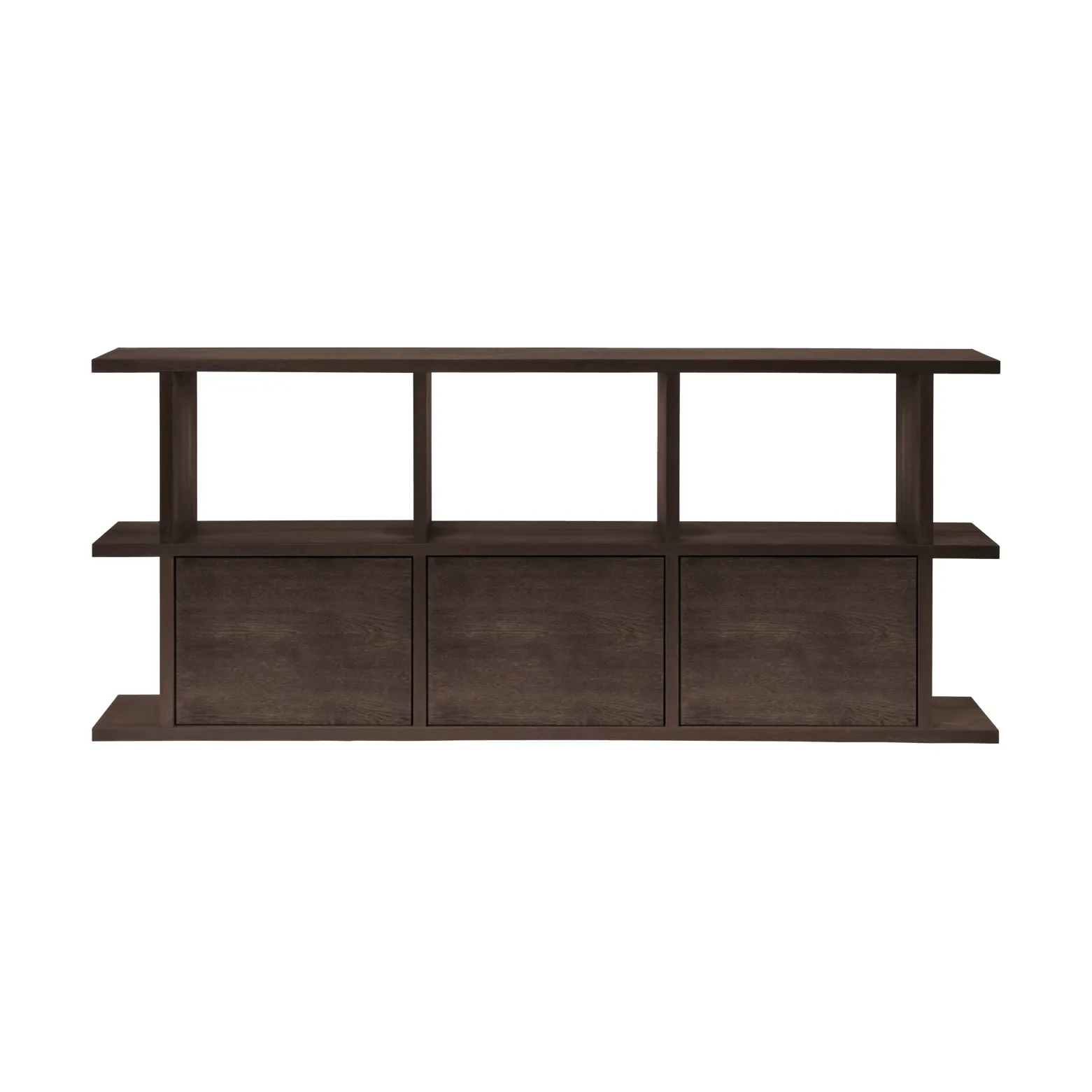 Kona bokhylle 3x2, Dark stained, inkl. 3 skapinnsatser Ferm Living