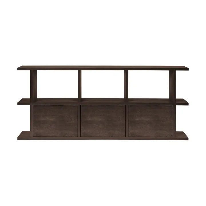 Kona bokhylle 3x2 - Dark stained, inkl. 3 skapinnsatser - Ferm Living