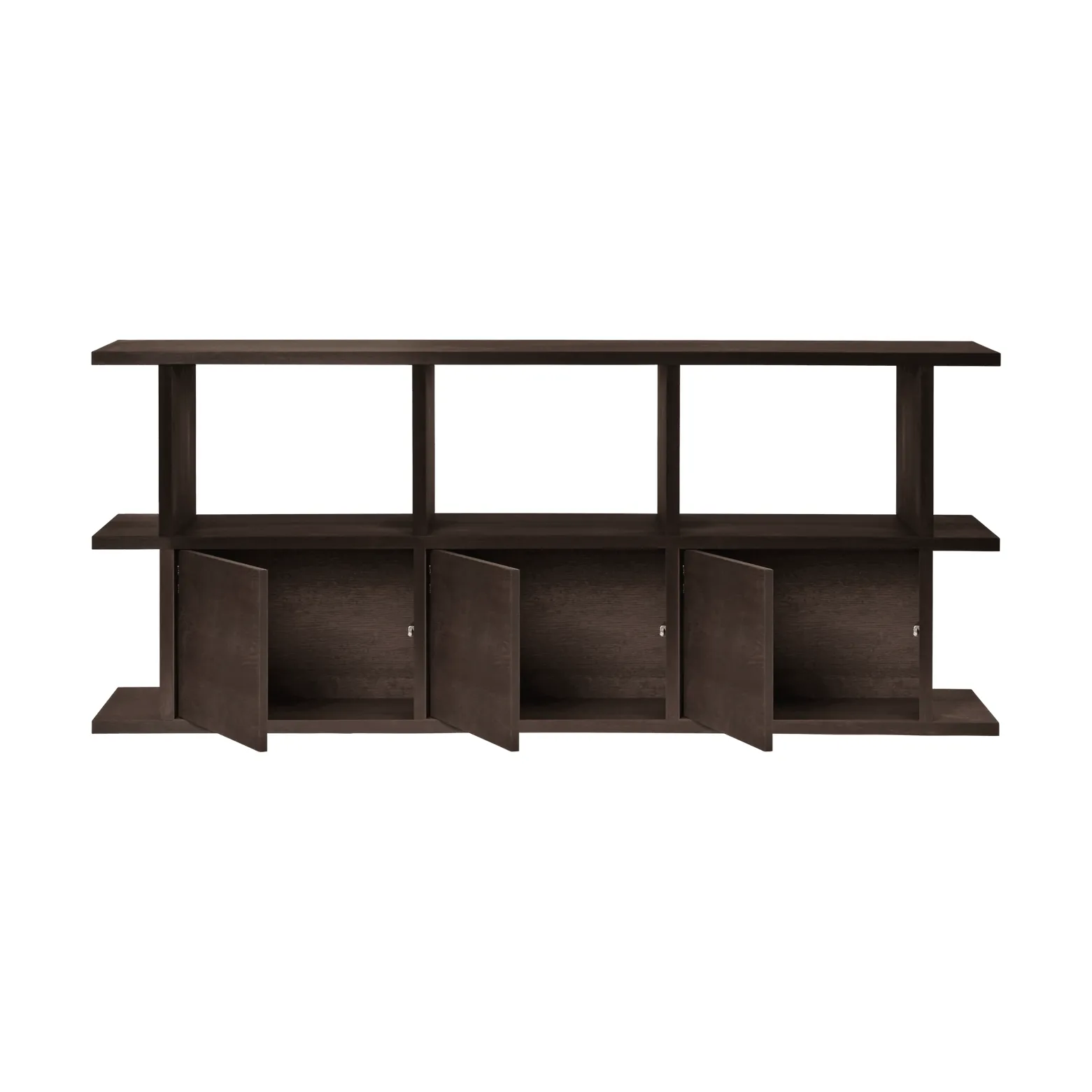 Kona bokhylle 3x2, Dark stained, inkl. 3 skapinnsatser Ferm Living