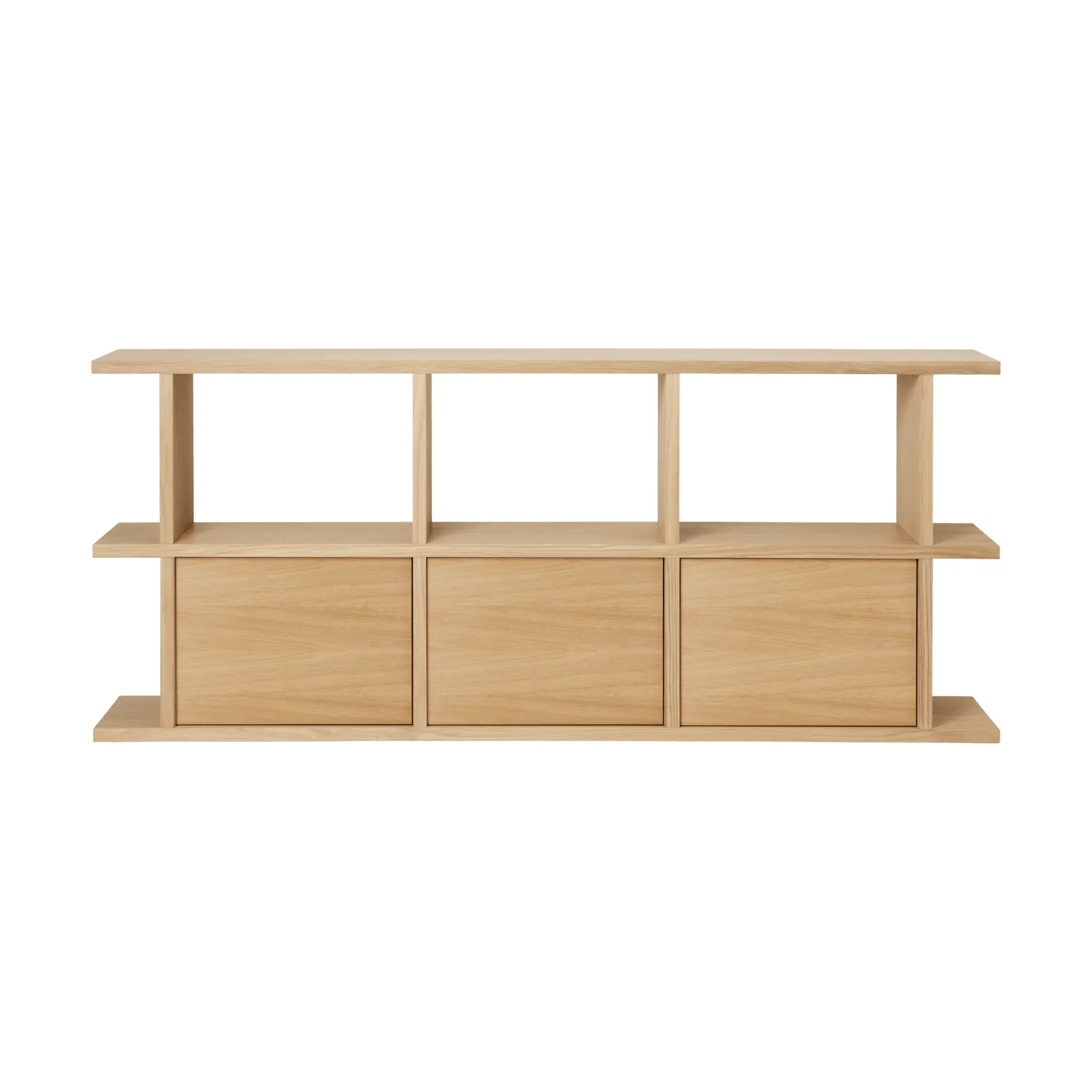 Kona bokhylle 3x2, Natural oak, inkl. 3 skapinnsatser Ferm Living