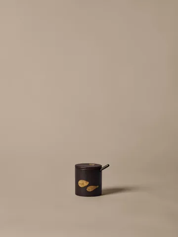 Koyo krukke med skje - Dark brown-buff - Ferm Living