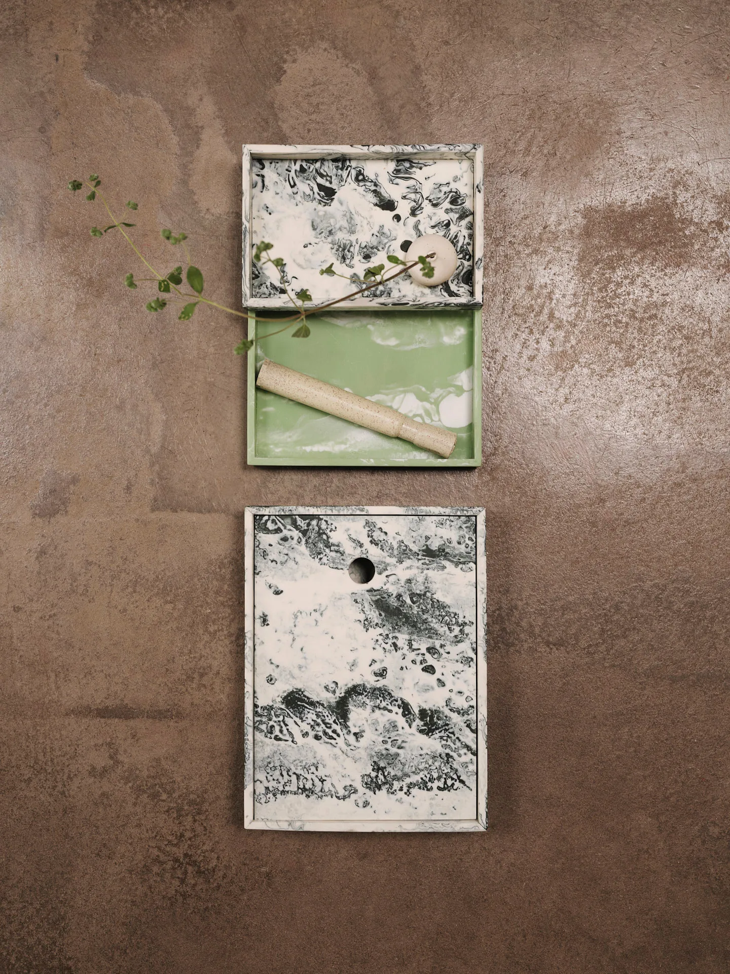Mist oppbevaringsboks 15x20 cm, Emerald-off white Ferm Living