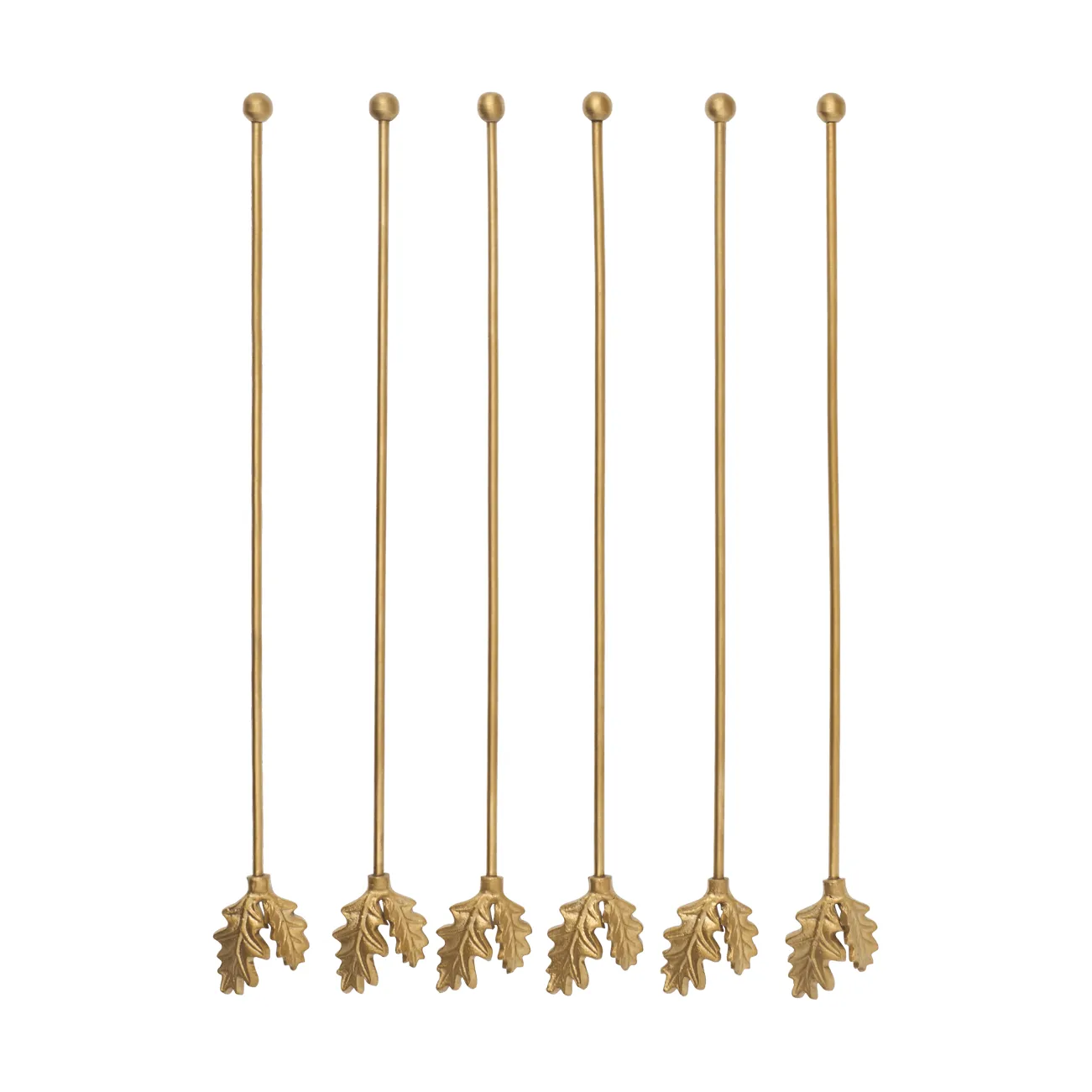 Oak Leaf drinkepinner 6-pakning, Messing Ferm Living