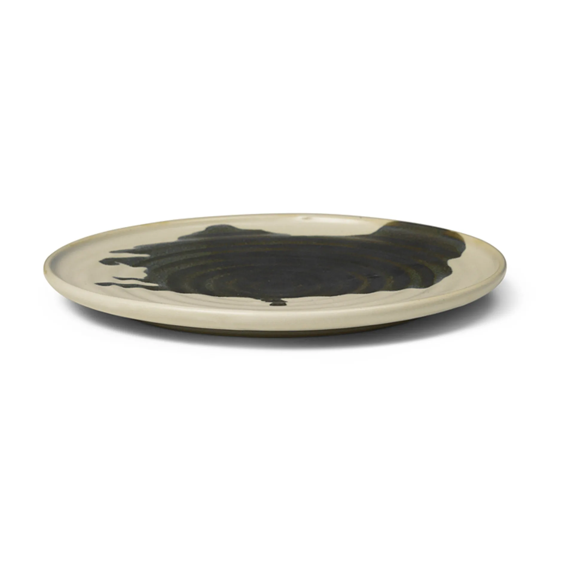 Omhu asjett ⌀21, off white-charcoal Ferm Living