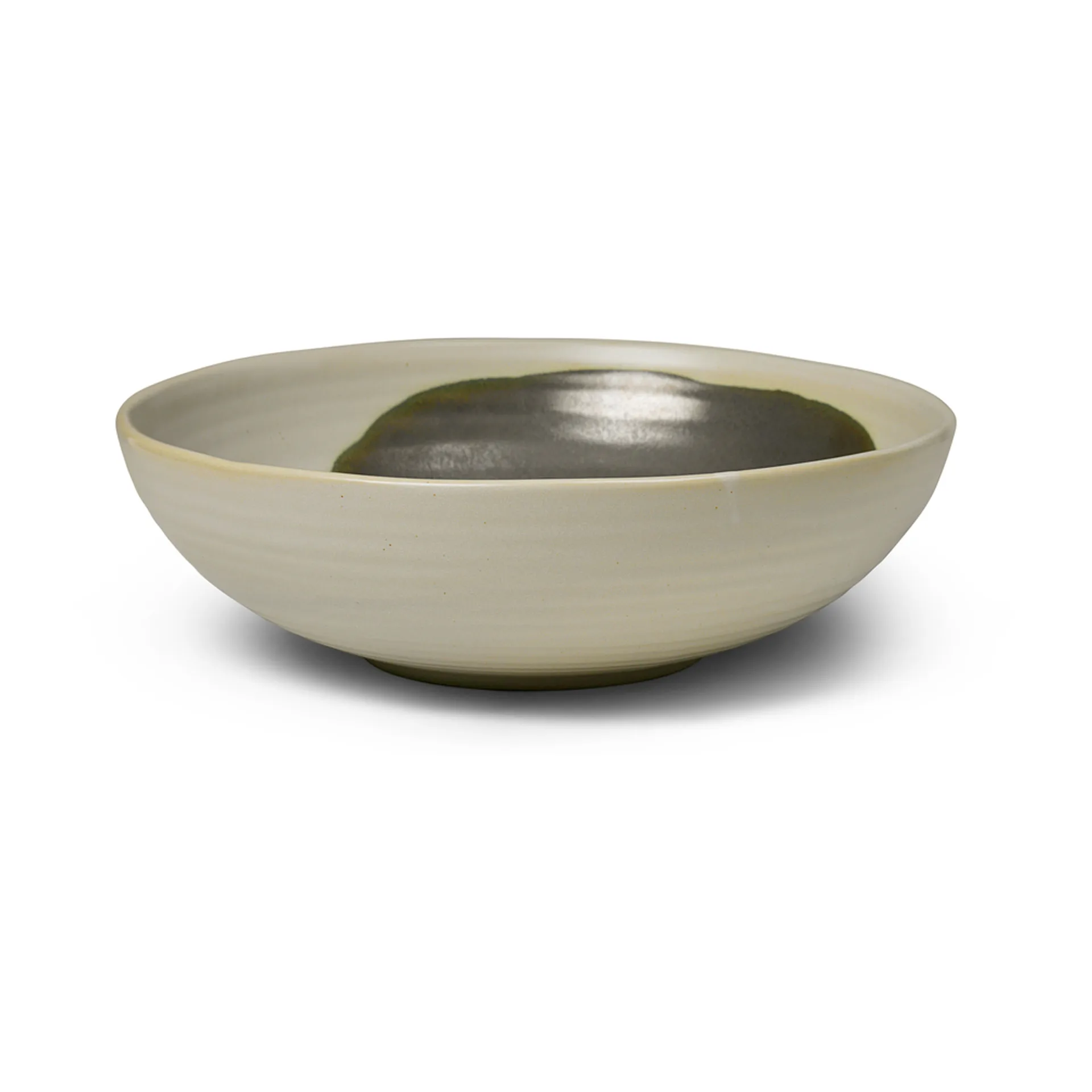 Omhu skål large Ø 28 cm, off white-charcoal Ferm Living