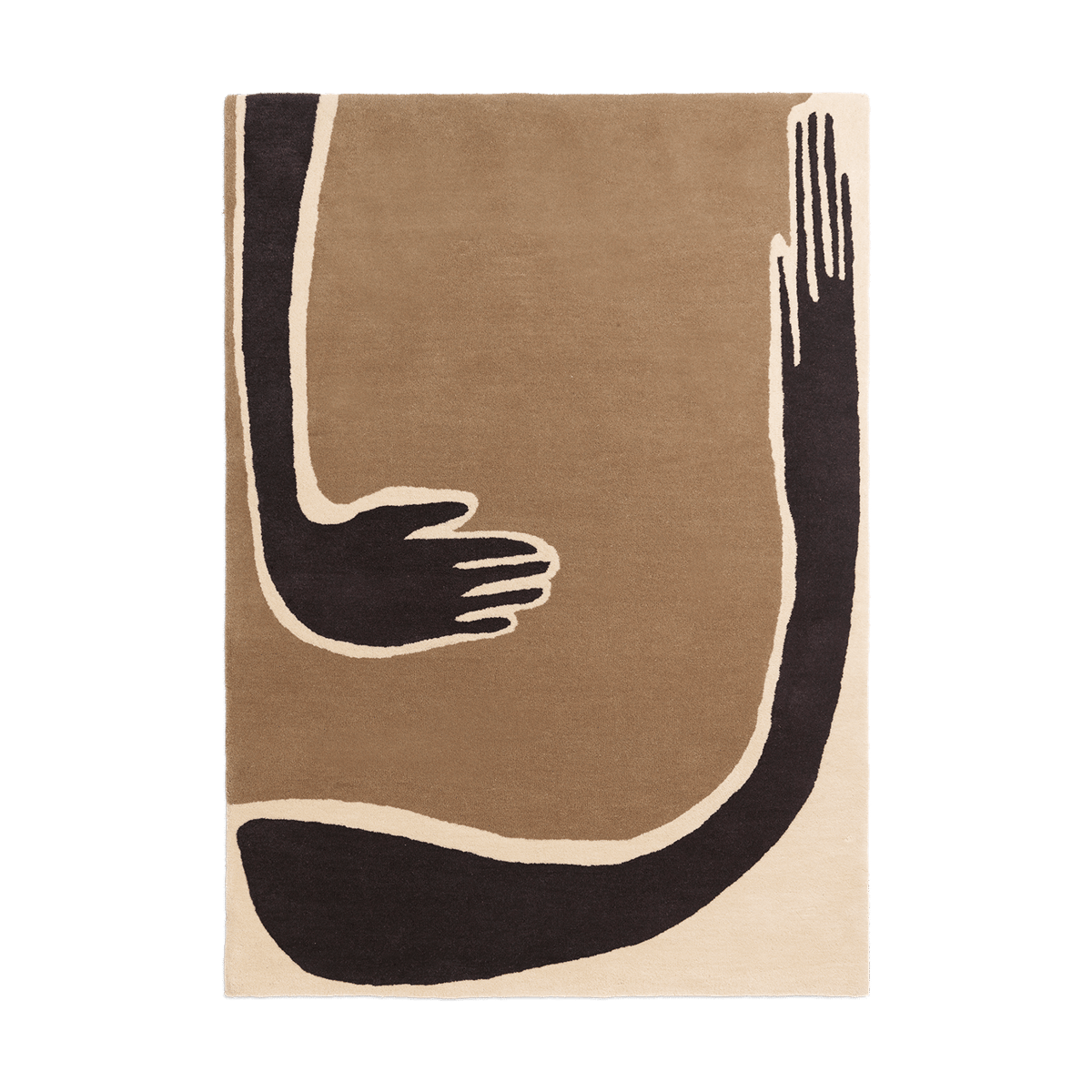 Ferm Living Pose teppe Coffee-off white, 140x200 cm