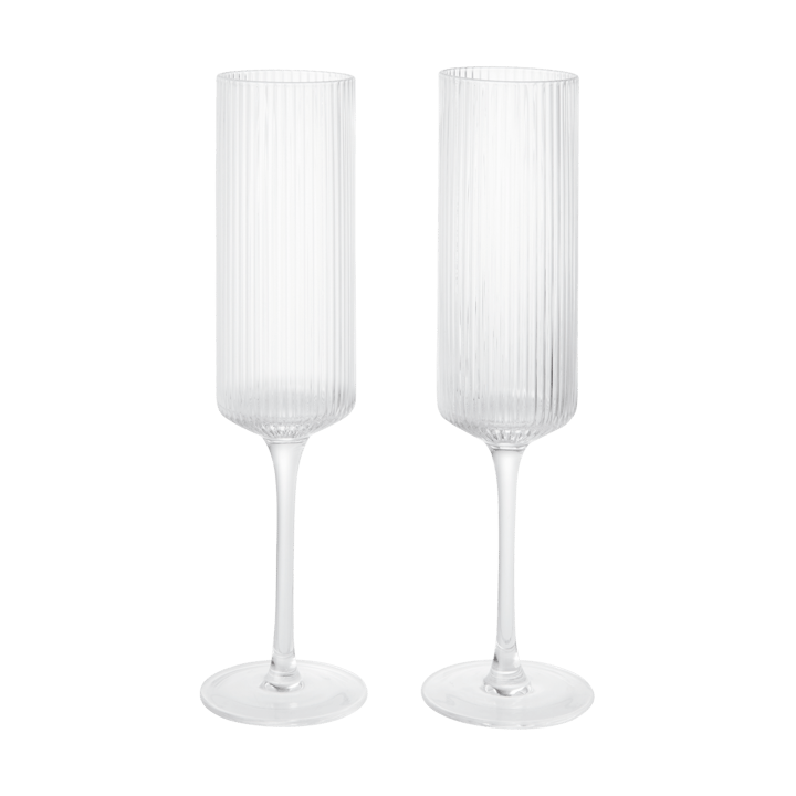 Ripple Champagne flutes champagneglass 15 cl 2-pakning - Clear - Ferm Living