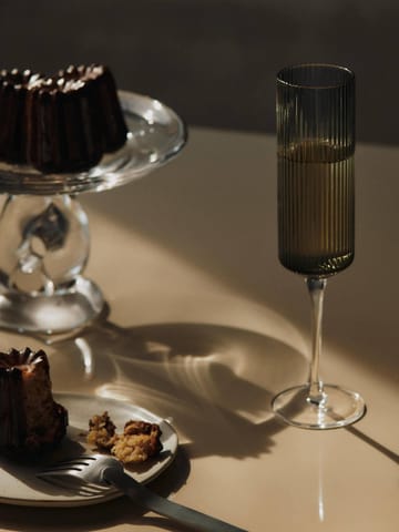 Ripple Champagne flutes champagneglass 15 cl 2-pakning - Smoked Grey - Ferm Living