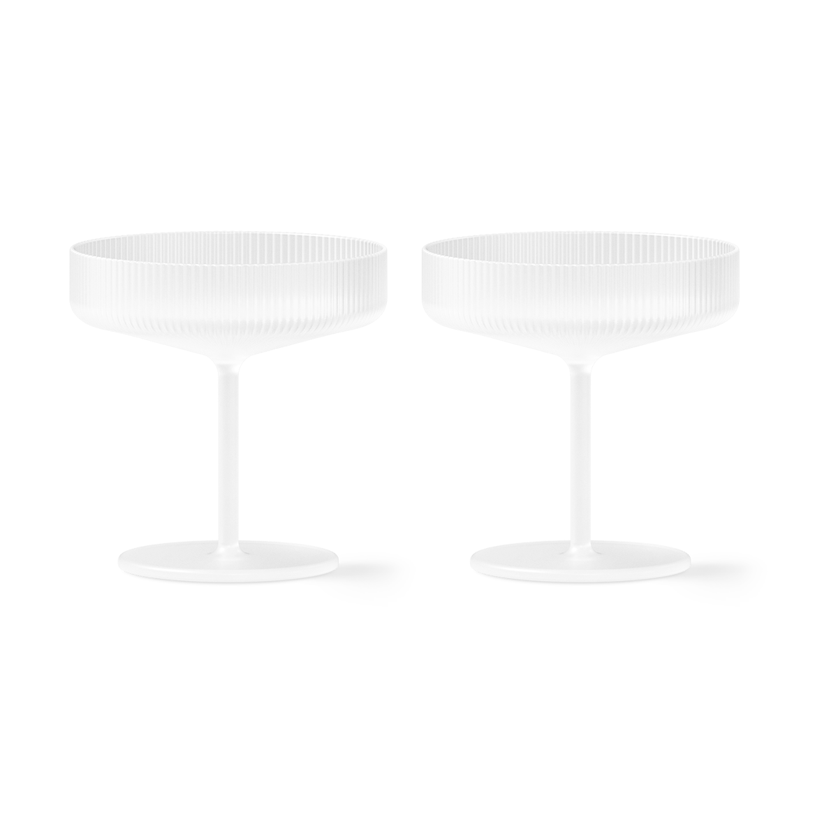 Ferm Living Ripple champagneglass 2-pakn. Frosted