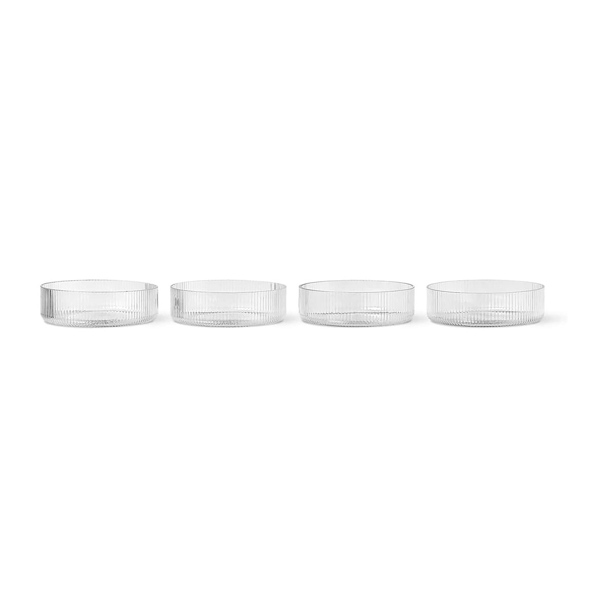 Ferm Living, Ripple Serveringsskål 4-pakning - Clear