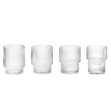 Ripple glass 4-pakn. - klar - Ferm Living