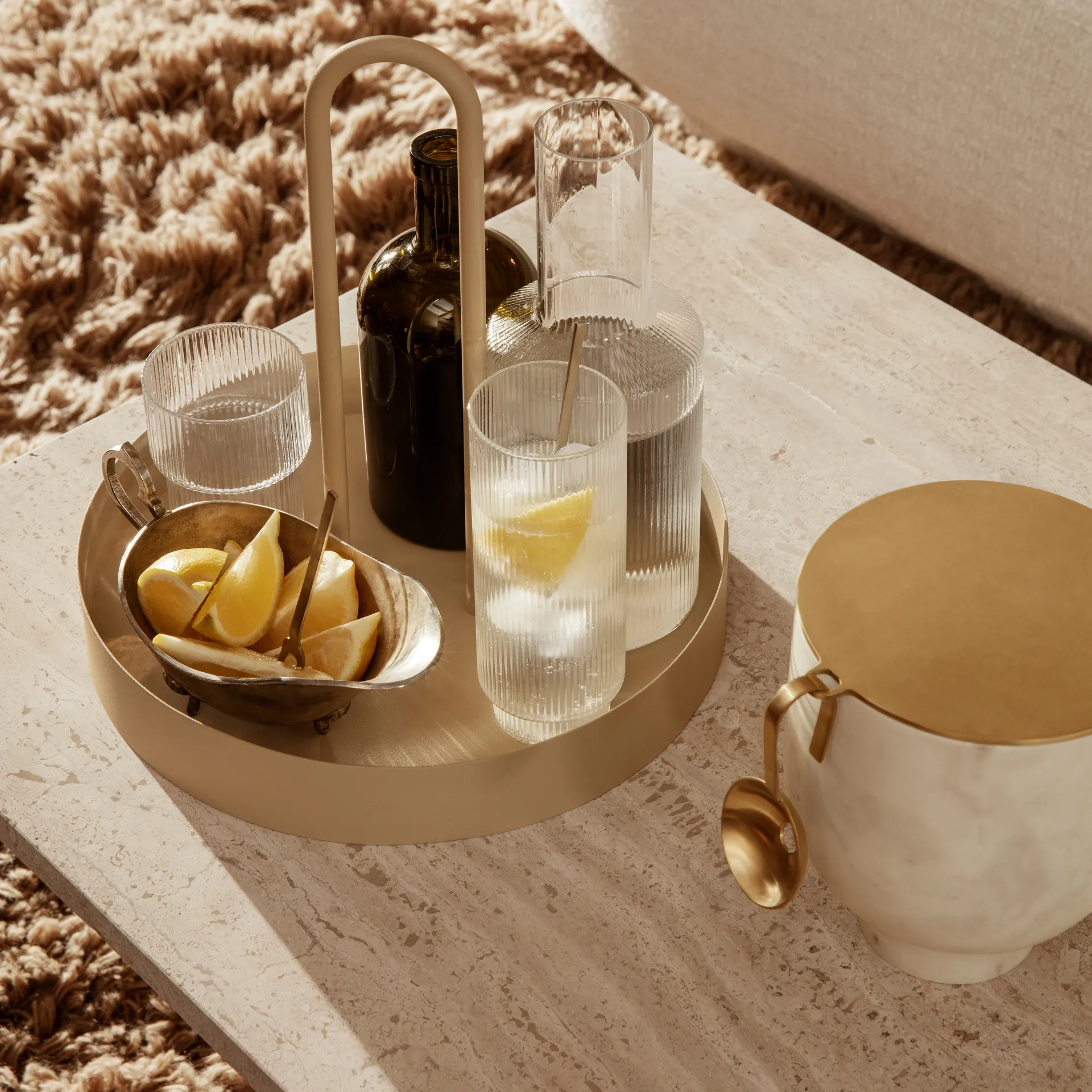 Ripple glass 4-pakning, klar Ferm Living