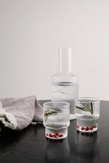 Ripple glass 4-pakning - klar - Ferm Living